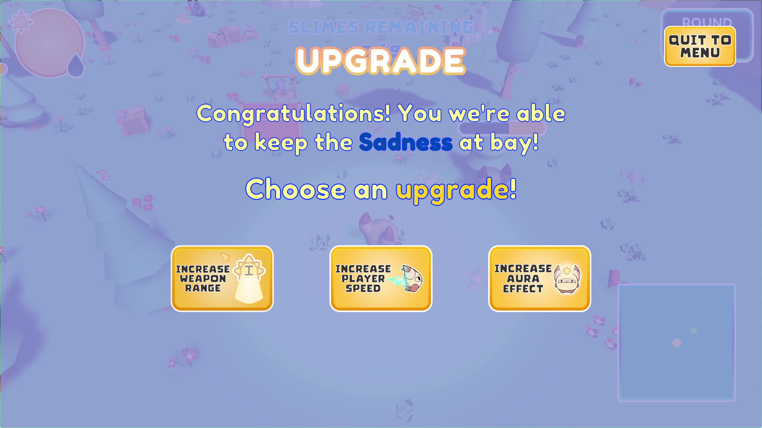 End of Round Upgrades Screen